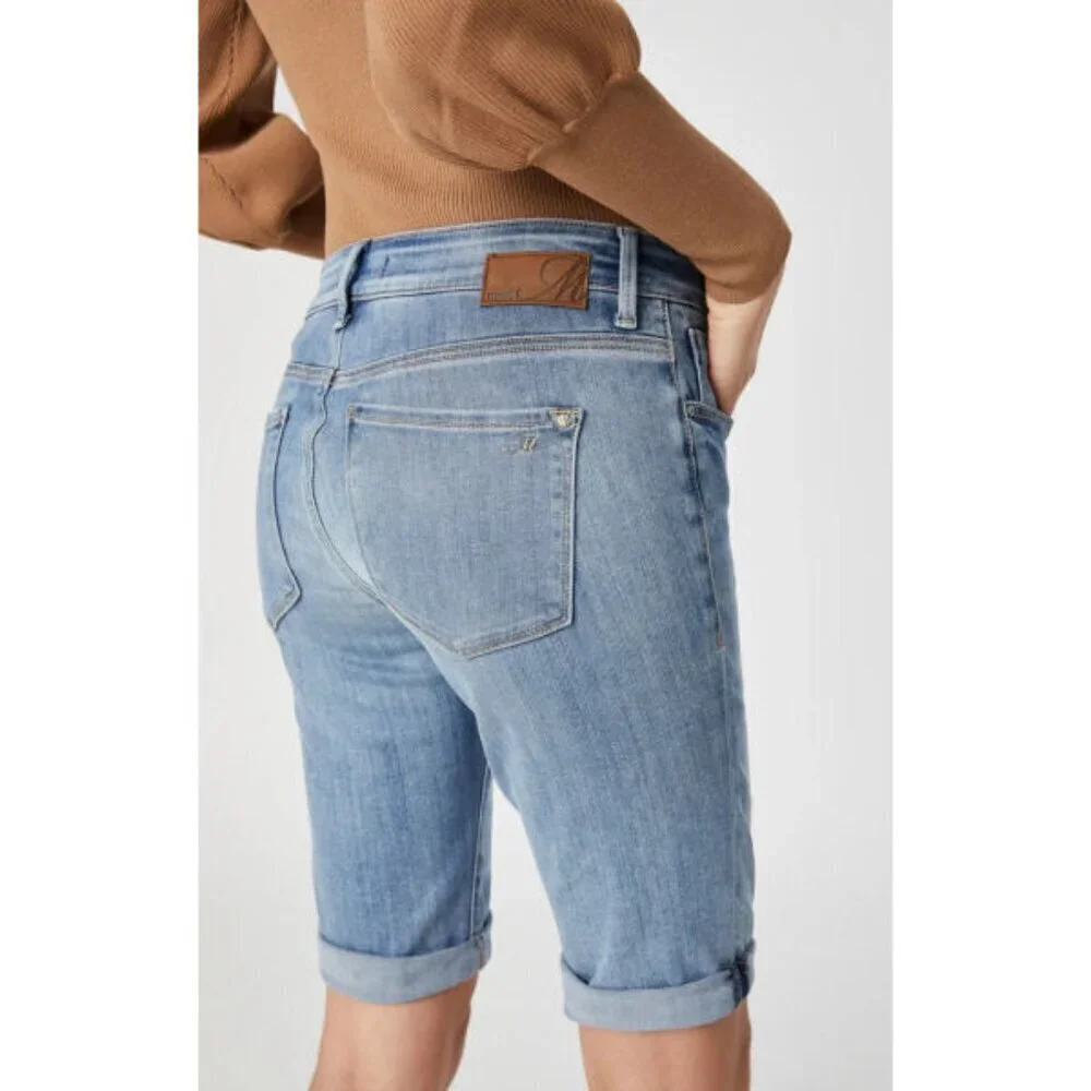 Mavi Jean Shorts Womens Size 29 Stretch Denim Bermuda Karly Distressed Grunge